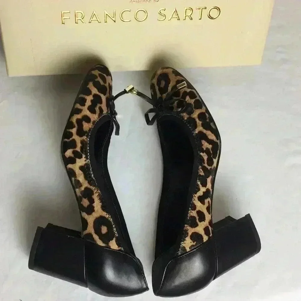 Franco Sarto Block pump heel Leopard Print